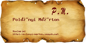 Polónyi Márton névjegykártya